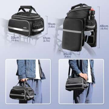 COFIT Bike Trunk Bag 25L/68L, Extensive Large Capacity Bicycle Rear Seat Pannier as Commuter Bag Luggage Carrier