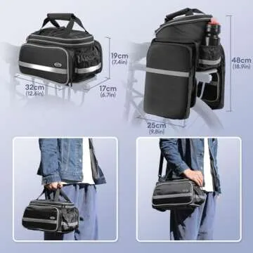 COFIT Bike Trunk Bag 25L/68L, Extensive Large Capacity Bicycle Rear Seat Pannier as Commuter Bag Luggage Carrier
