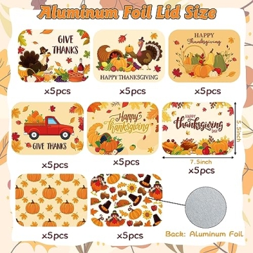 MALLMALL6 Thanksgiving Tin Foil Containers for Treats