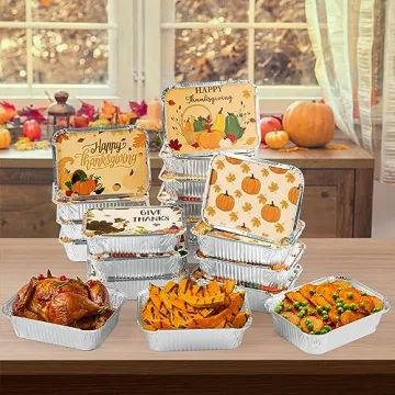 MALLMALL6 Thanksgiving Tin Foil Containers for Treats