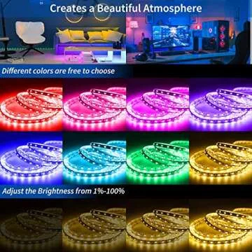 Suyoo LED Strip Lights 16.4ft/5m Flexible Color Changing Led Light Strip Kit 5050 RGB Rope Light with 44 Key IR Remote 12V2A Power Supply