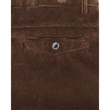 Alimens & Gentle Men's Corduroy Pant Straight Fit Flat-Front Casual Chino Pants