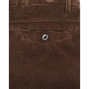 Alimens & Gentle Men's Corduroy Pant Straight Fit Flat-Front Casual Chino Pants