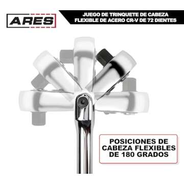ARES Flex Head Ratchet Set - Compact, Durable Mechanics Tool