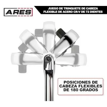 ARES Flex Head Ratchet Set - Compact, Durable Mechanics Tool