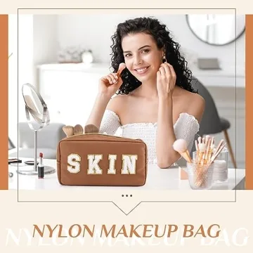 Functional 4-Piece Nylon Makeup Bag Set for Women