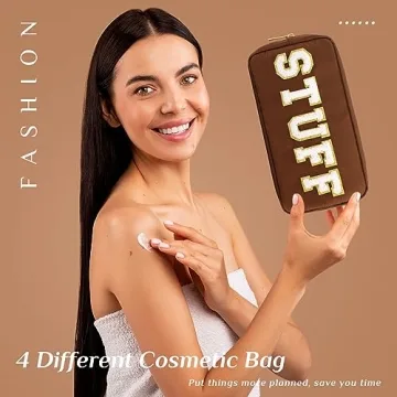 Functional 4-Piece Nylon Makeup Bag Set for Women