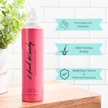 Head Kandy Style Me Sculpting Mousse | The Gal Pal | Texture Mousse For Hair Volume | Thermal Protection From Heat | 8.4 oz