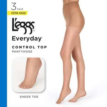 L'eggs Control Top Sheer Toe Pantyhose for Comfort