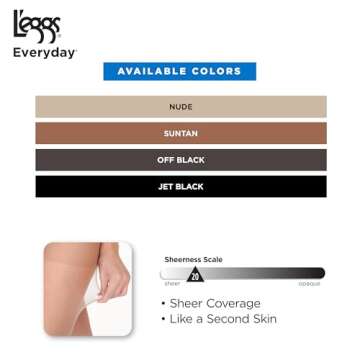 L'eggs Control Top Sheer Toe Pantyhose for Comfort