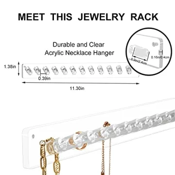 AITEE 12-Hook Acrylic Necklace Organizer - 2 Pack