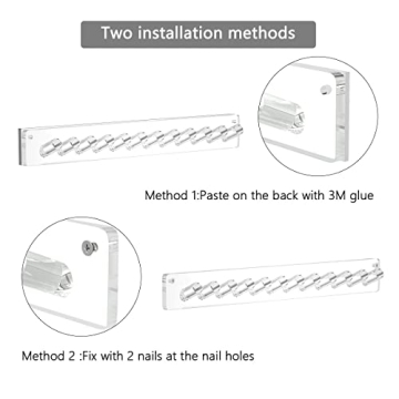 AITEE 12-Hook Acrylic Necklace Organizer - 2 Pack