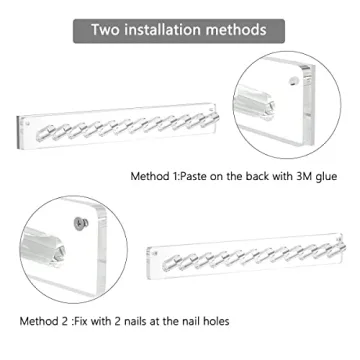 AITEE 12-Hook Acrylic Necklace Organizer - 2 Pack