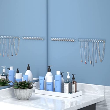 AITEE 12-Hook Acrylic Necklace Organizer - 2 Pack