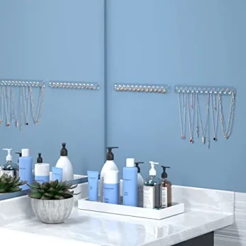 AITEE 12-Hook Acrylic Necklace Organizer - 2 Pack