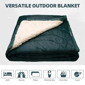 KawaGebo Kamp Outdoor Sherpa Fleece Camping Blanket