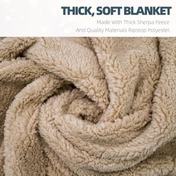KawaGebo Kamp Outdoor Sherpa Fleece Camping Blanket
