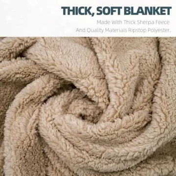 KawaGebo Kamp Outdoor Sherpa Fleece Camping Blanket