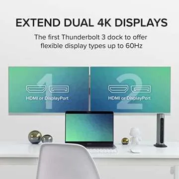 Plugable 14-in-1 USB-C and Thunderbolt Dock - 40Gbps, 96W Charging, Compatible with Mac and Windows, 2X HDMI 2.0 and DisplayPort 4K60, 7X USB, Ethernet, Certified, Driverless, Replaced by TBT4-UDZ