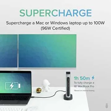 Plugable 14-in-1 USB-C and Thunderbolt Dock - 40Gbps, 96W Charging, Compatible with Mac and Windows, 2X HDMI 2.0 and DisplayPort 4K60, 7X USB, Ethernet, Certified, Driverless, Replaced by TBT4-UDZ