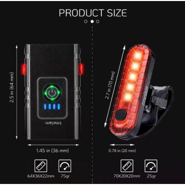 Rechargeable LED Bike Light Set - Front & Rear Safety Lamps