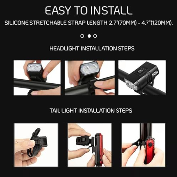 Rechargeable LED Bike Light Set - Front & Rear Safety Lamps