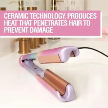 CHI Vibes Wave On Multifunctional Waver, Curling Iron Creates Long-Lasting Frizz-Free, Crimp-Style Waves & Loose Beachy Curls for All Hair Types