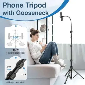Nineigh 88" Tripod - Flexible Gooseneck & Remote Accessory
