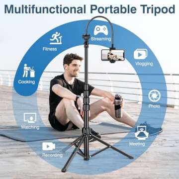 Nineigh 88" Tripod - Flexible Gooseneck & Remote Accessory