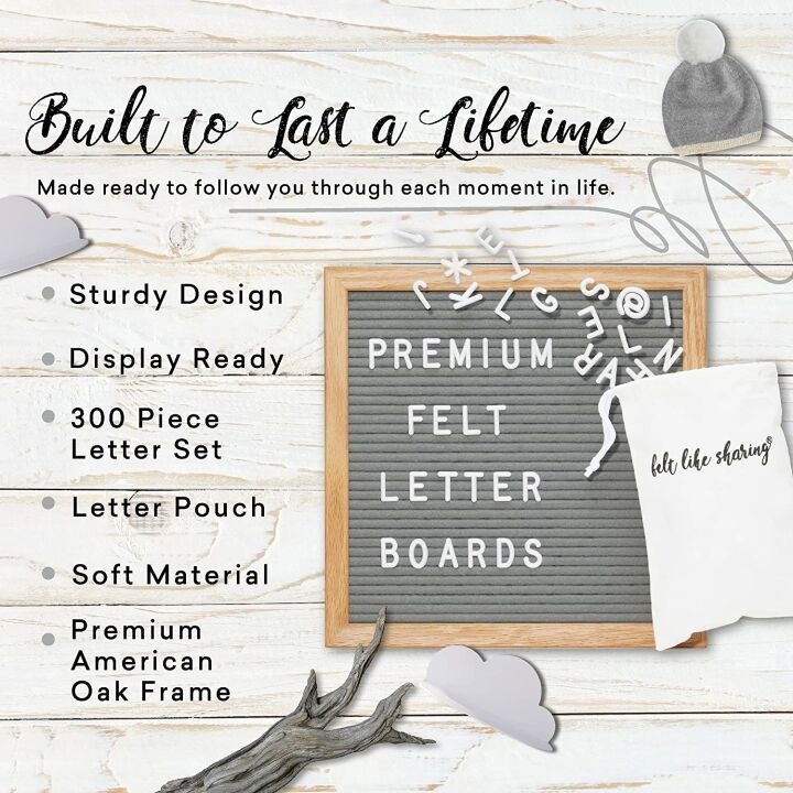 Felt Letter Board with 300 Changeable Letters