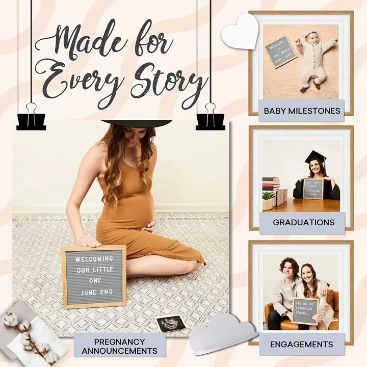 Felt Letter Board with 300 Changeable Letters