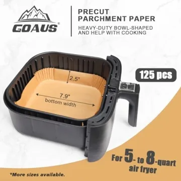 GOAUS Air Fryer Paper Liners 125 Pcs Non-Stick Disposable