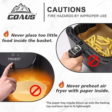 GOAUS Air Fryer Paper Liners 125 Pcs Non-Stick Disposable
