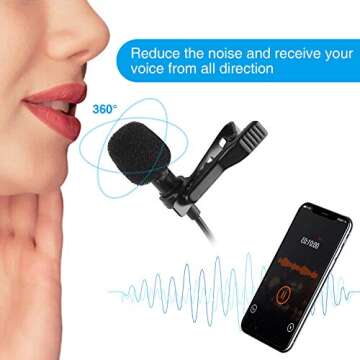 Rovtop Professional Lavalier Microphone for High-Quality Recording