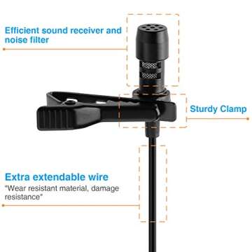 Rovtop Professional Lavalier Microphone for High-Quality Recording