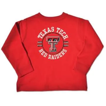 College Kids NCAA Texas Tech Red Raiders Youth Long Sleeve Tee, Size 10-12/Medium, Red