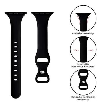 Acrbiutu Thin Slim Watch Band for Apple Watch - Stylish Silicone Strap