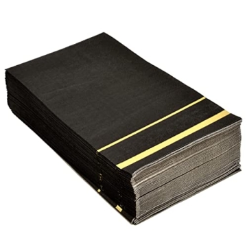Elegant Gold Trim Black Guest Napkins for Every Occasion