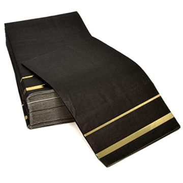 Elegant Gold Trim Black Guest Napkins for Every Occasion