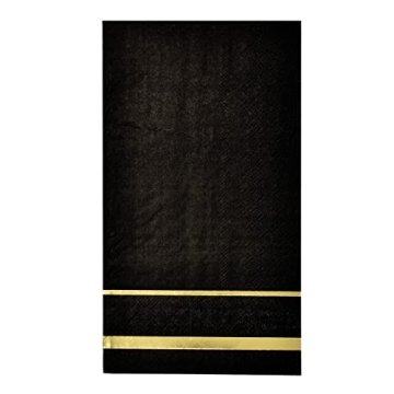 Elegant Gold Trim Black Guest Napkins for Every Occasion