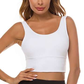 Sports Bras for Women High Impact Sports Bra - Seamless Yoga Bra Longline Wirefree Padded Bras Worko...
