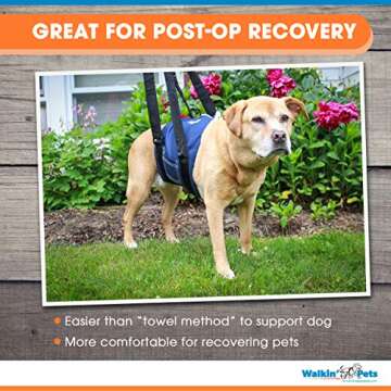 Support Sling Dog Harness for Full Body Support | Prevents Injuries | Helps with Post-Surgical Rehabilitation | Height Adjustable Handles