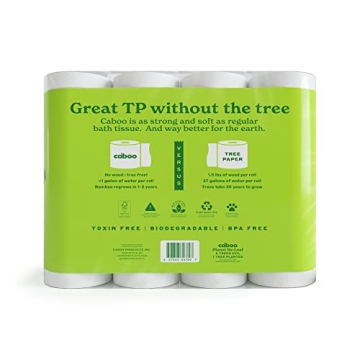 Caboo Eco-Friendly Tree Free Toilet Paper 24 Double Rolls