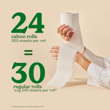 Caboo Eco-Friendly Tree Free Toilet Paper 24 Double Rolls