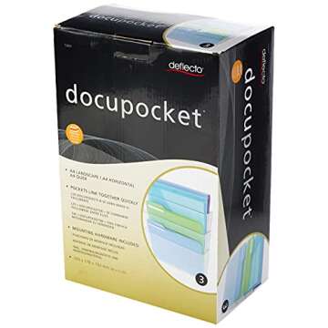 Deflecto Office DocuPocket, Wall File Organizer, Stackable, Letter Size, Clear, 13" W x 7" H x 4" D, 3 Count