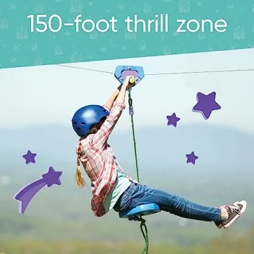 HearthSong 150-Foot Zipline Kit for Kids Adventure Fun