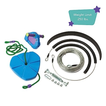 HearthSong 150-Foot Zipline Kit for Kids Adventure Fun