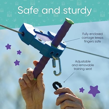 HearthSong 150-Foot Zipline Kit for Kids Adventure Fun