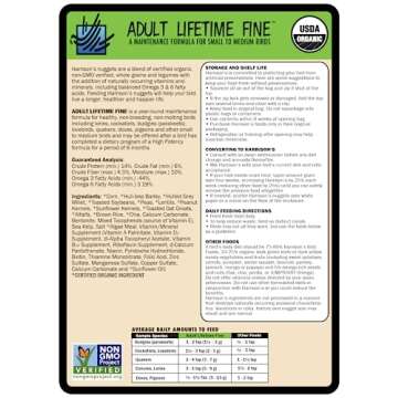 Harrison's Bird Food Adult Lifetime Fine Organic Non-GMO Bird Food 1lb