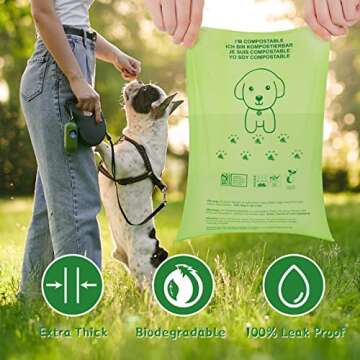 Lingtoolator s, Extra Thick Pet Waste Bag with DPI Biodegradable 8 Rolls, 100% Leak Proof Poop Bags Jasmine, Outdoor and Indoor 120PCS